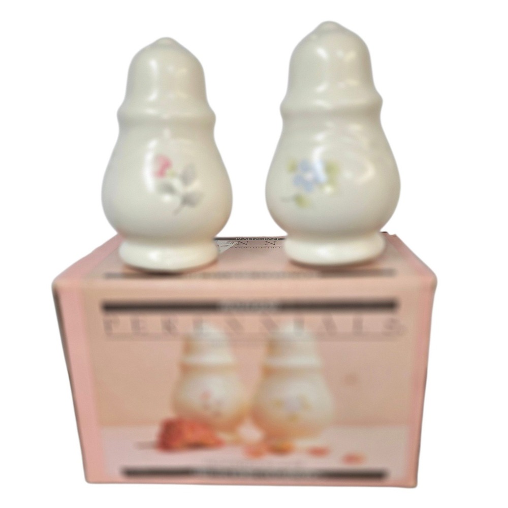 Pfaltzgraff Tea Rose Salt and Pepper Shaker Set 25-025 Perennials USA Made